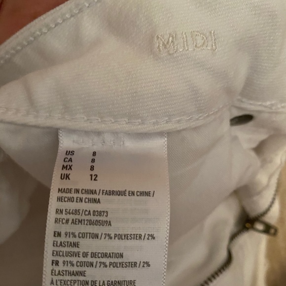 American Eagle white jean shorts midi super stretch low rise - Picture 4 of 4